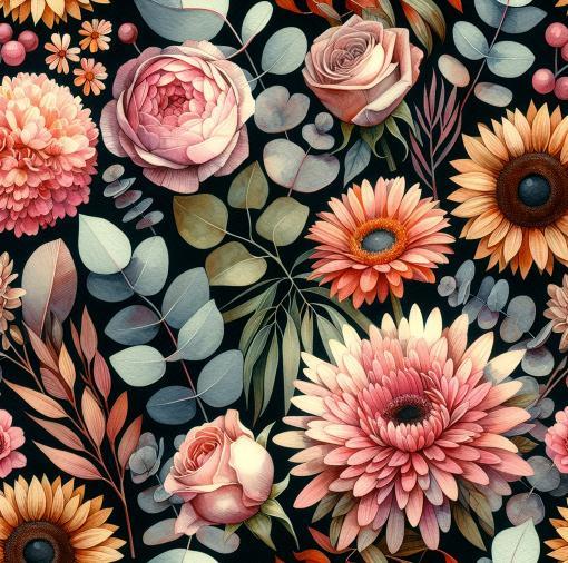 Viscose jersey, Blomster